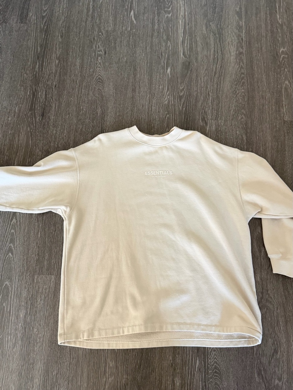 Essentials Beige Logo Crewneck Sweatshirt